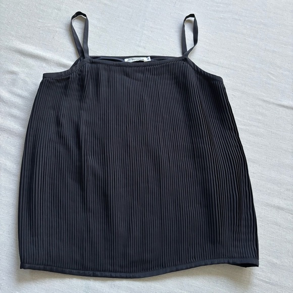 Jil Sander Black Plissé Pleated Cami Top Sz 36/6 Made in Italy - Picture 1 of 10